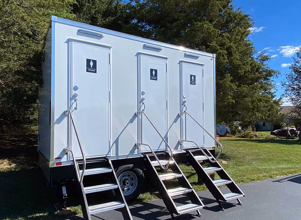 Windy City luxury restroom trailer available in 2-stall and 4-stall options